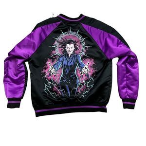 LootCrate Dark Willow Bomber Jacket Buffy TV 90s Y2K Purple Black Mall Goth
